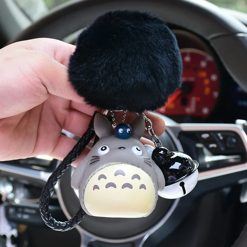 Мультфильм Аниме кролик мех Pom Тоторо Брелок меховой шарик помпоны Автомобильная
