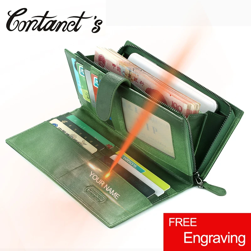 Женский кошелек из натуральной кожи удлиненный клатч бумажник модная