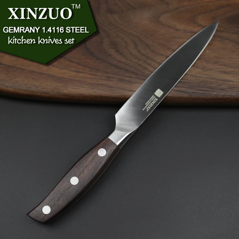 XINZUO, высокое качество, 3,5+ 5+ 8+ 8+ 8 дюймов, нож для очистки овощей, нож шеф-повара, нож для хлеба, Германия 1,4116, набор кухонных ножей из нержавеющей стали