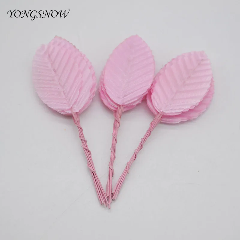 30 шт./лот искусственный в форме листьев Шелковый цветок зеленые листья DIY ручной