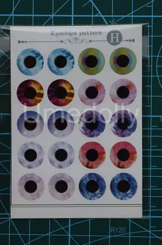 1pcs eye pattern H Blyth кукла глаза чипсы узор бумага прозрачный тонкий стеклянный глаз чипсы для Blyth Eyechips DIY Eyeball индивидуальные аксессуары - Цвет: 1pcs eye pattern H