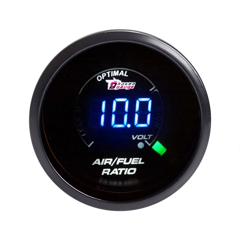 

BYGD 20LED 2'' 52MM Auto Car Air Fuel Ratio Gauge Motor AFR Racing Meter Monitor Blue LED Digital Display 12V Smoke Lens