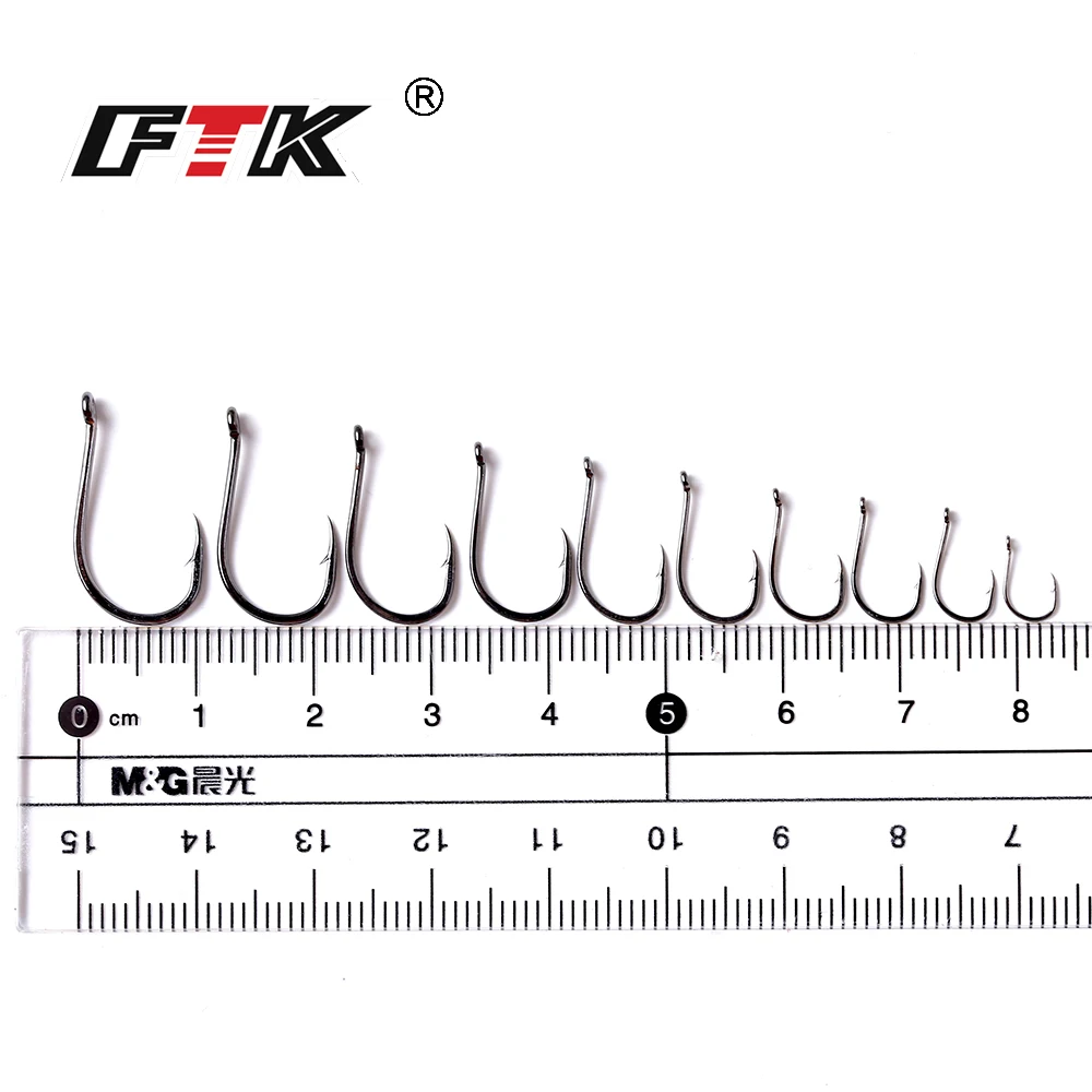 Крючки FTK размер 3 #-Размер 12 # рыболовные крючки из высокоуглеродистой стали для