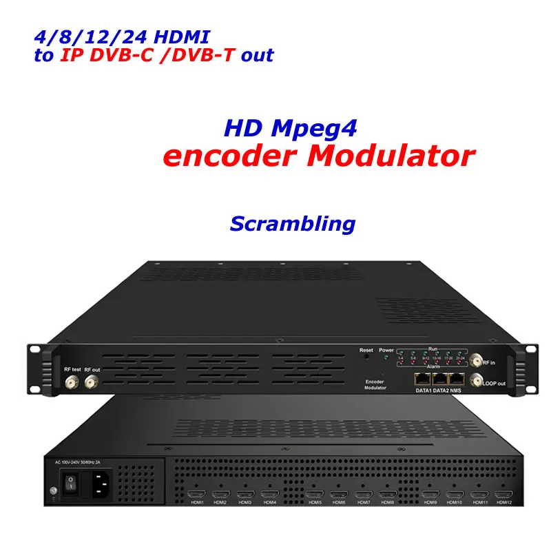 HD для RF модулятор 8/16/24 многоканальный Mpeg4 энкодер с входом DVB C QAM T NDS3528S|Теле- и