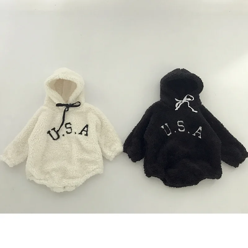 Корейский детский комбинезон зимняя одежда для новорожденных флисовый костюм
