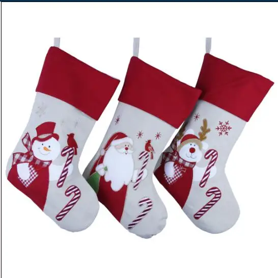 2016 г. 3 шт./лот носки на Рождество с вышивкой в виде Санты снеговика оленя