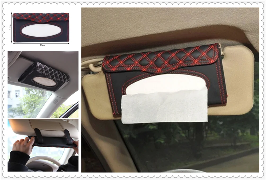 Автомобильный Внутренний солнцезащитный козырек коробка для салфеток держатель