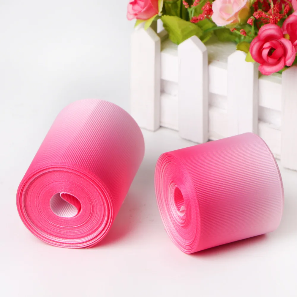 

50 Yards oll Gradient Colors Grosgrain Ribbon For Wedding Apparel Supply Gift Wrapping Packing Single Face Fabric Satin Ribbons