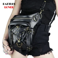womens steampunk bags gothic messenger handbag shoulder bag vintage fashion retro rock waist pack small leg bag men punk hip hop