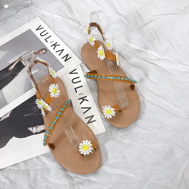 Прямая поставка Летняя женская обувь сандалии-гладиаторы на плоской подошве