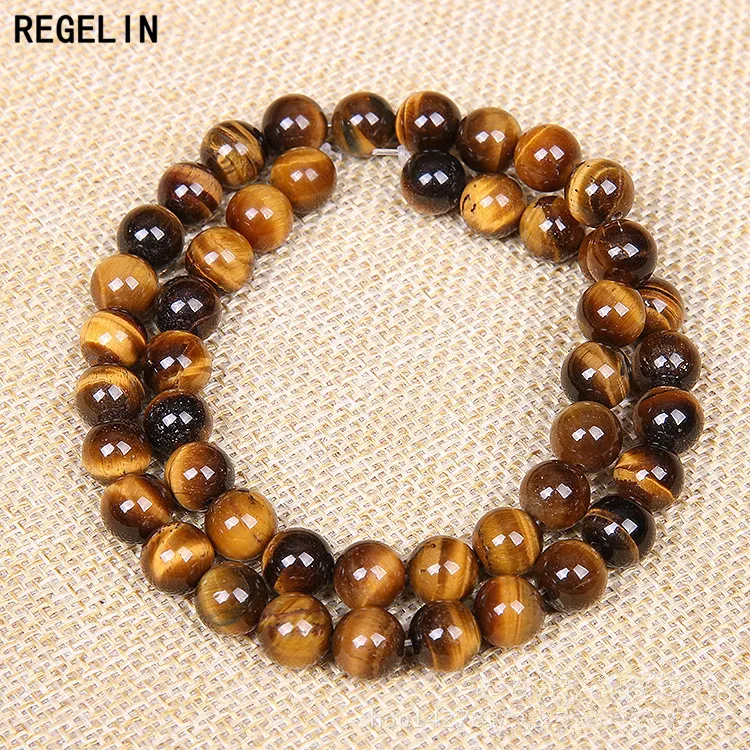 REGELIN 1 нить бусины из натурального камня 4/6/8/10/12/14 мм круглый тигровый глаз камень