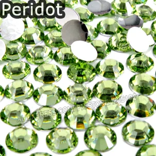 Peridot Промо-акция! 6,5 мм SS30 смешивать цвета и все цвета 350 шт./пакет ногтей Кристаллы, стразы, из смолы с плоским основанием, не патч блестит DIY работа - Цвет: Peridot