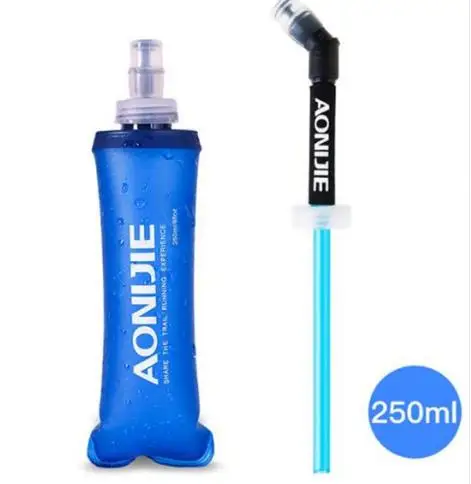 250ml with straw AONIJIE 170 мл 200 мл 250 мл 350 мл 500 мл 600 мл для бега, для спорта, для катания на велосипеде, мягкая бутылка воды складной ТПУ Мягкая термос мешок для воды - Цвет: 250ml with straw