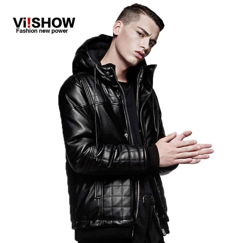 VIISHOW толстые теплые Повседневное зимняя куртка Для мужчин мотоциклетная с