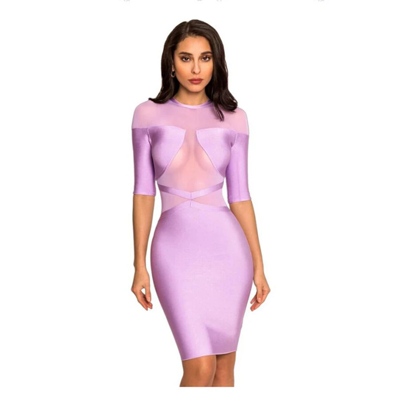 Женское Сетчатое платье знаменитости элегантное полупрозрачное вечернее с