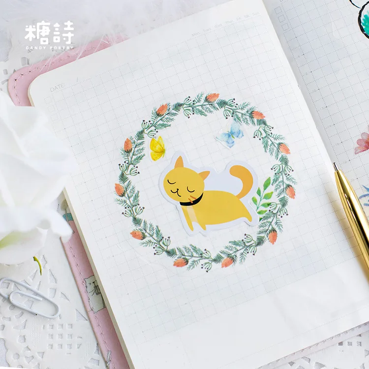 45 шт./упак. милые много Цветные кошки этикетка наклейки декоративные
