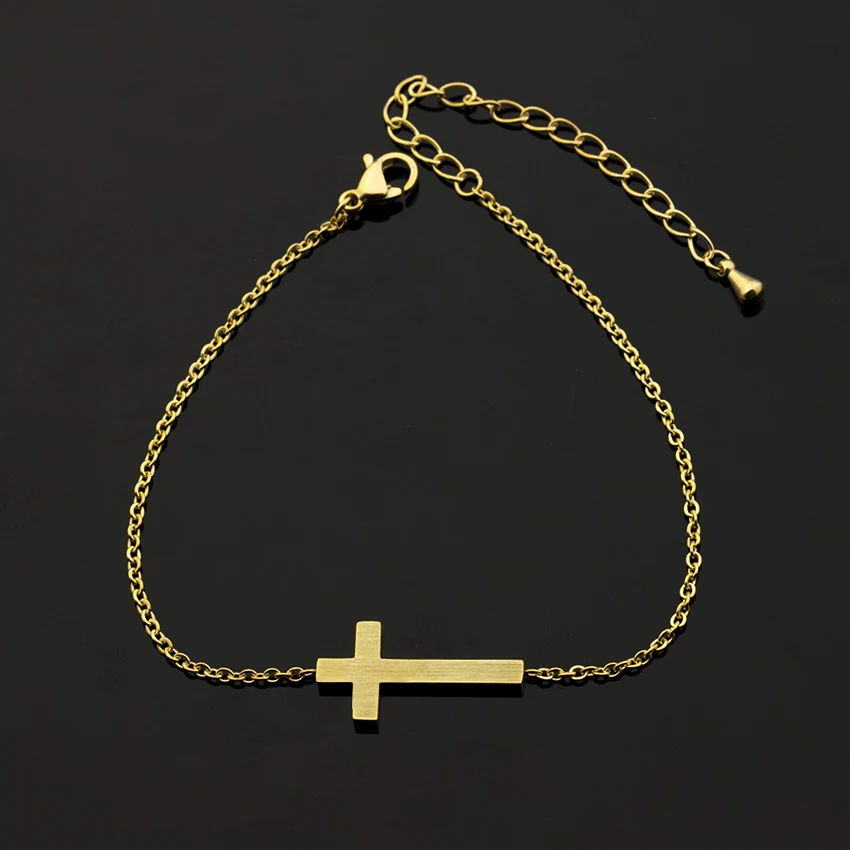 ICFTZWE, модный ножной браслет, нержавеющая сталь, Женские аксессуары для ног, стильный Золотой Серебряный счастливый крест, ножные браслеты для женщин, лучшие подарки