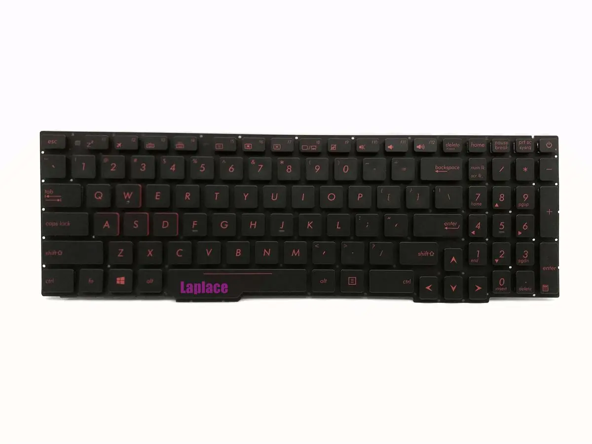 Клавиатура US без упора для рук Asus Rog Gaming GL553V/GL553VD/GL553VE/GL553VW с красной или белой