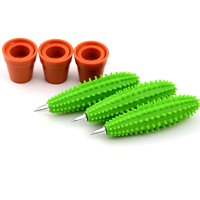 1 Pcs Insert Cartridge Type 0.5 Creative Cartoon Ball Pen Novelty Cactus Student Teacher Writing Point Stationery | Канцтовары для