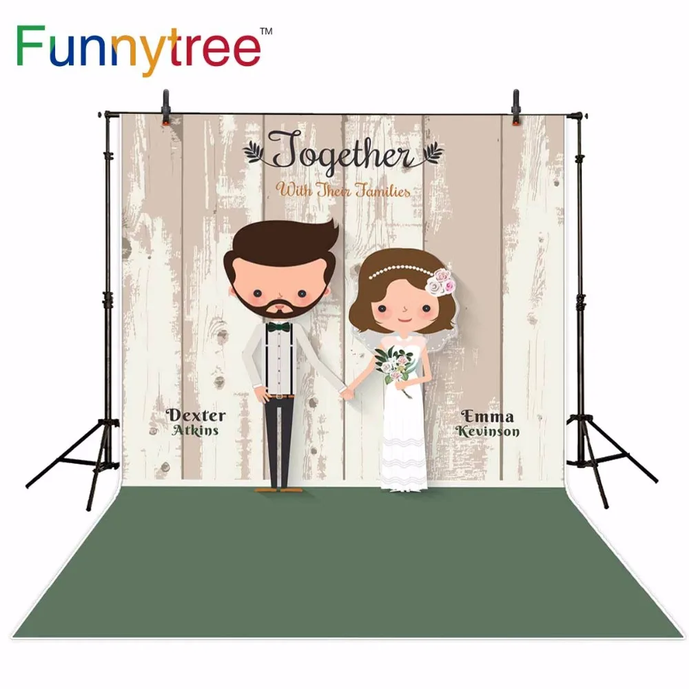 Фон для студийной фотосъемки Funnytree фон с изображением деревянных приглашений