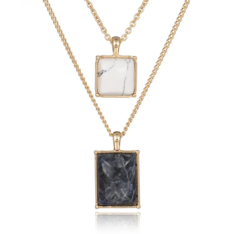 Женская двухслойная цепочка с подвеской из искусственного камня N1100|fashion jewelry|jewelry