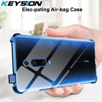 keysion shockproof case for xiaomi mi 9t 9t pro a3 cc9e plating air bag anti knock clear cover for redmi note 7 8 7s k30 k20 pro