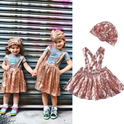 2018 модная Одинаковая одежда для всей семьи маленьких девочек юбка на подтяжках с