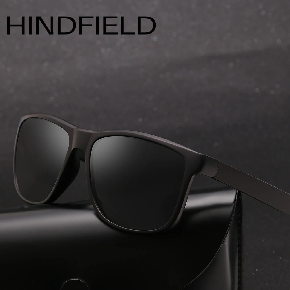 Hindfield прямоугольные поляризованные мужские солнцезащитные очки для вождения