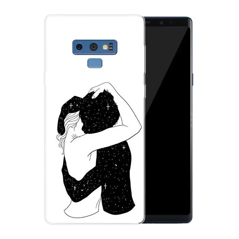 FGHGF Sketch Couple Transparent Soft Print Hull Shell Case For Samsung Galaxy Note 8 9 5 4 3 C5 C7 C8 C9 Cover Coque |