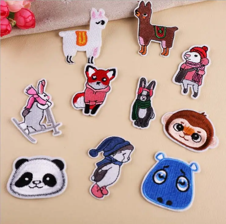 

New arrival 10 pcs popular animals Embroidered patches iron on fashion clothing bag hat shoe Motif Applique embroidery accessory