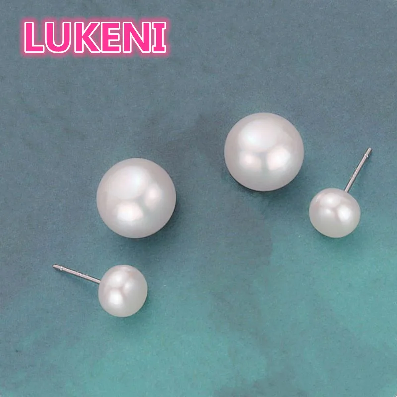Женские серьги из серебра 925 пробы с натуральным жемчугом 11 12 мм|double pearl earrings|fashion