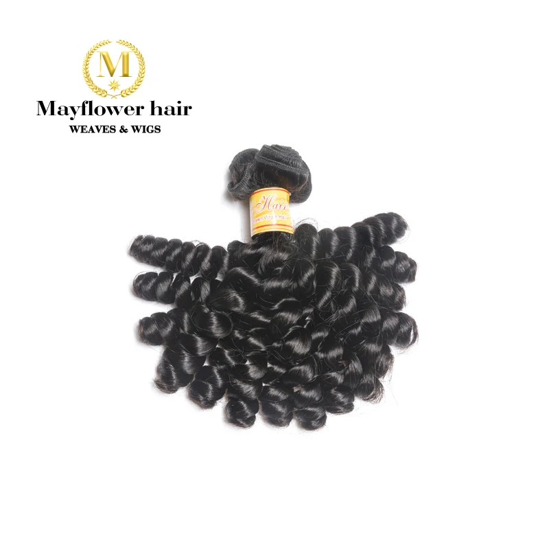 Mayflower 1/2/3/4 bundle Funmi hair Sassy curl Natural black 8-18  Double drawn Remy hair loose curl No tangle Free shipping