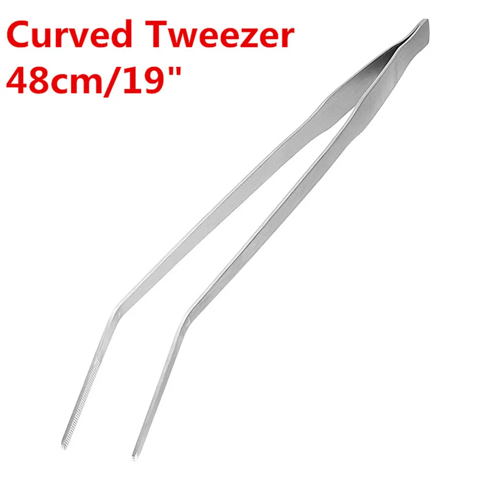 48CM Curved 27/38/48 см аквариум прямые/изогнутые пинцеты, коробка с инструментами, инструменты для обслуживания для аквариума живых растений трава Aquario аксессуар акватические рыбы для домашних животных - Цвет: 48CM Curved