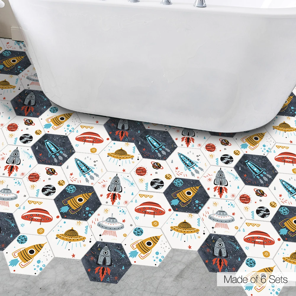 10Pcs Cartoon Animals Hexagonal Tiles Wall Stickers DIY Children Decals for Kids Rooms Baby Bedroom Wardrobe Door Decoration | Дом и сад