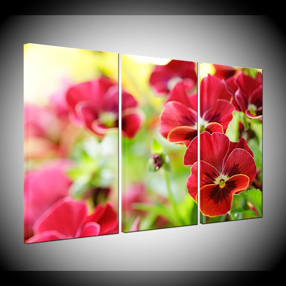 

Canvas Painting Flowers Violet beautiful 3 Pieces Wall Art Painting Modular Wallpapers Poster Print for living room Home Decor
