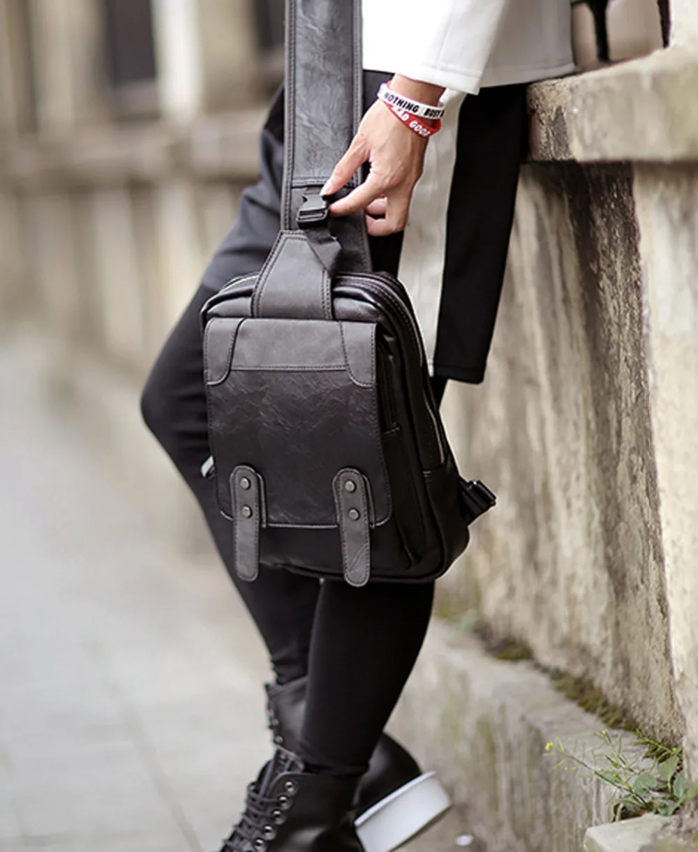 2018 Новый Для мужчин из искусственной кожи Одежда высшего качества Креста тела