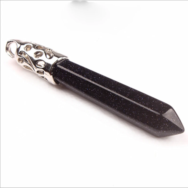 Подвеска с шестигранным острым кулоном рейки из натуральных камней камня для