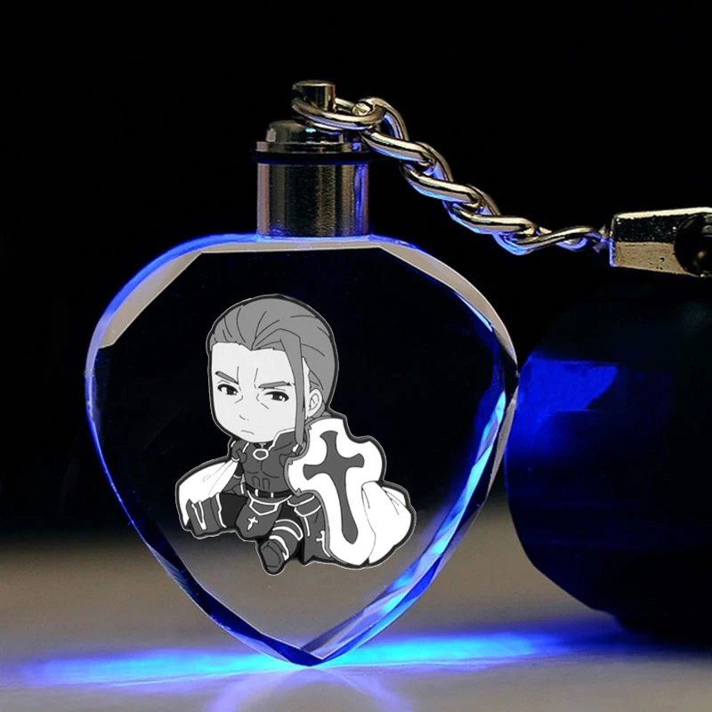 СВЕТОДИОДНЫЙ брелок в форме сердца меча виде аниме с кристаллами светильник