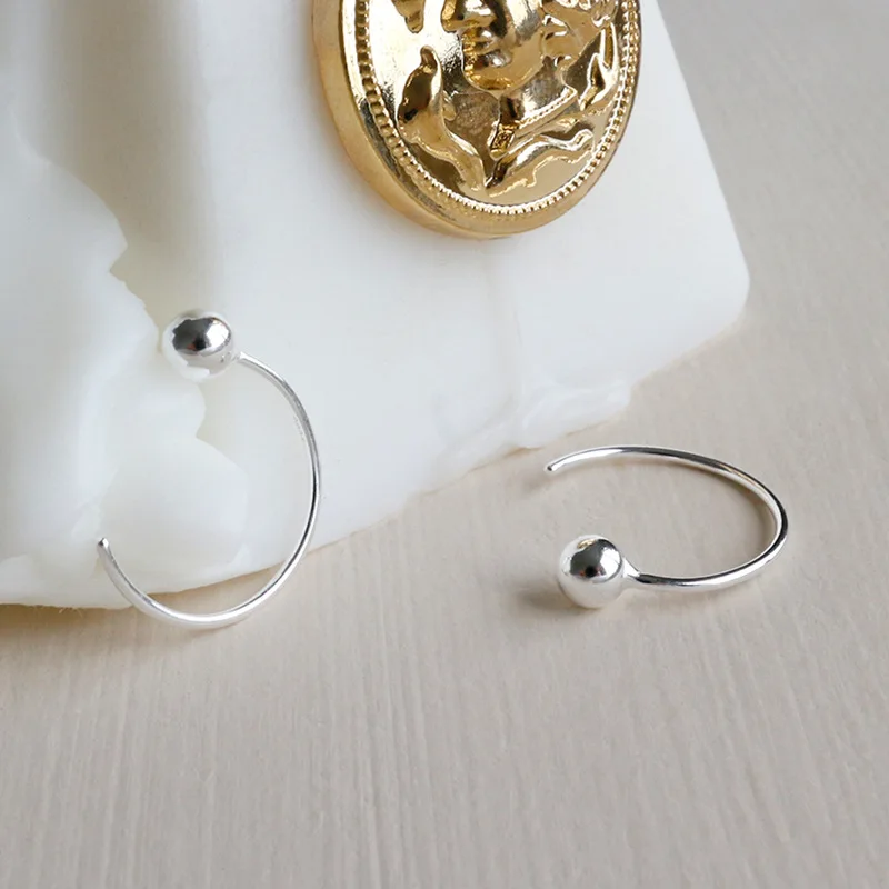 WTLTC 4mm Small Tiny Ball Huggies Hoop Earrings 925 Sterling Sliver Bead Hoops Earrings Mini Dot Piercing Earrings For Women