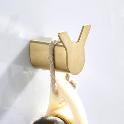 Clothes hook Hongdec роскошный настенный держатель из нержавеющей стали матовый золотой аксессуары для ванной комнаты держатель для полотенец набор для хранения - Цвет: Clothes hook