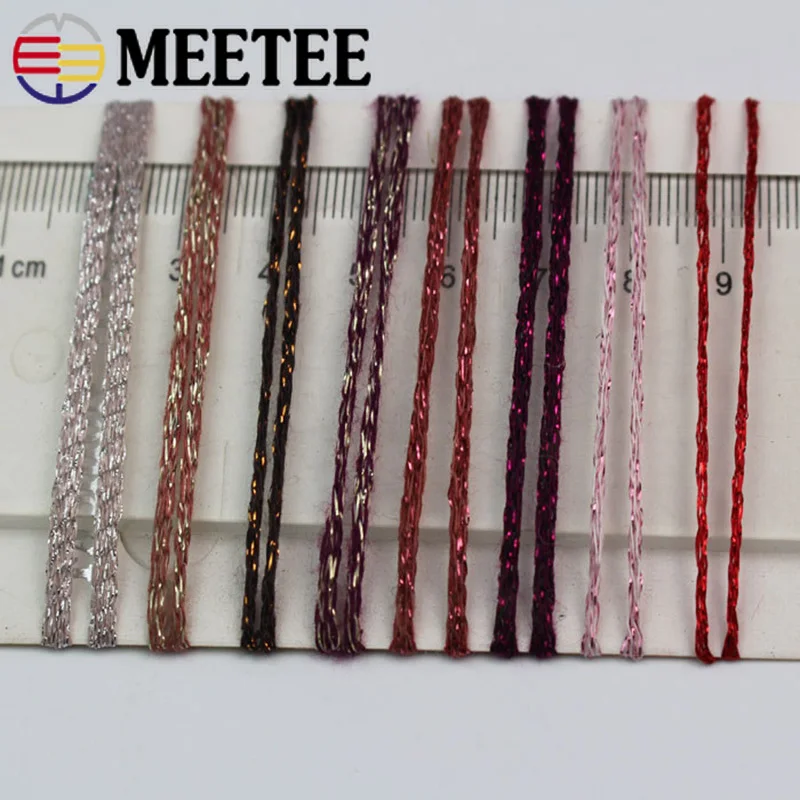 Meetee 100 г/рулон Золотая Серебряная пряжа яркая проволока для вязания металлизированная нить DIY ручной вязки шнур для декора аксессуары для рукоделия