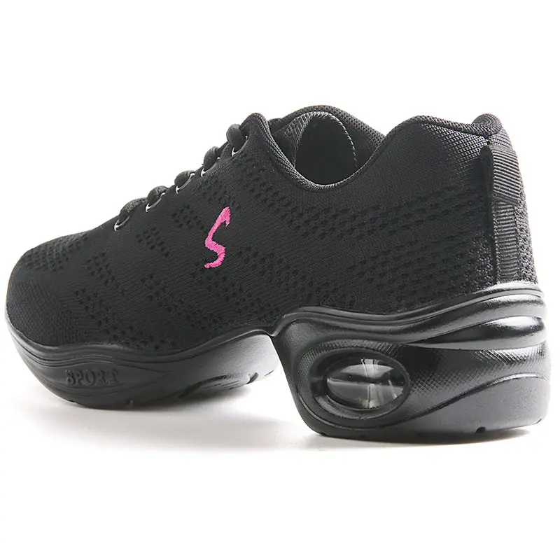 Dance Sneakers Women Jazz Shoes Black Mesh Outdoor Female Hip Hop Ballroom Modern Dancing Shoes Light Ladies Casual Sports Shoes