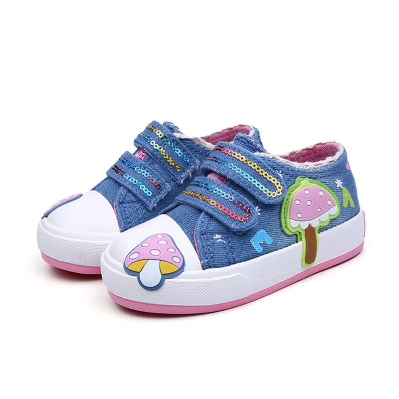 Новинка 2019 Модные Детские парусиновые туфли тонкие для девочек дышащие детские