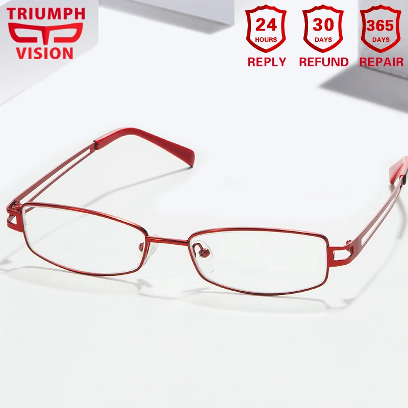 TRIUMPH VISION красные очки по рецепту для женщин близорукости прозрачные
