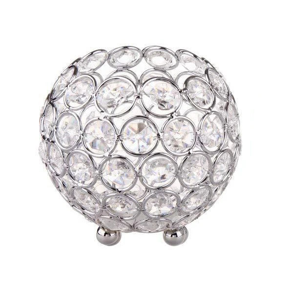 10cm Silver Золотые хрустальные подсвечники, шар, подсвечник 8 см, 10 см, 12 см, 15 см, фонарь, канделябр, домашний декоративный, Свадебный, новогодний, вечерние, Декор - Цвет: 10cm Silver