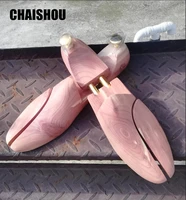 chaishou 1 pair twin tube red cedar wood shoe last adjustable shoe shaper mens shoe tree cs 186