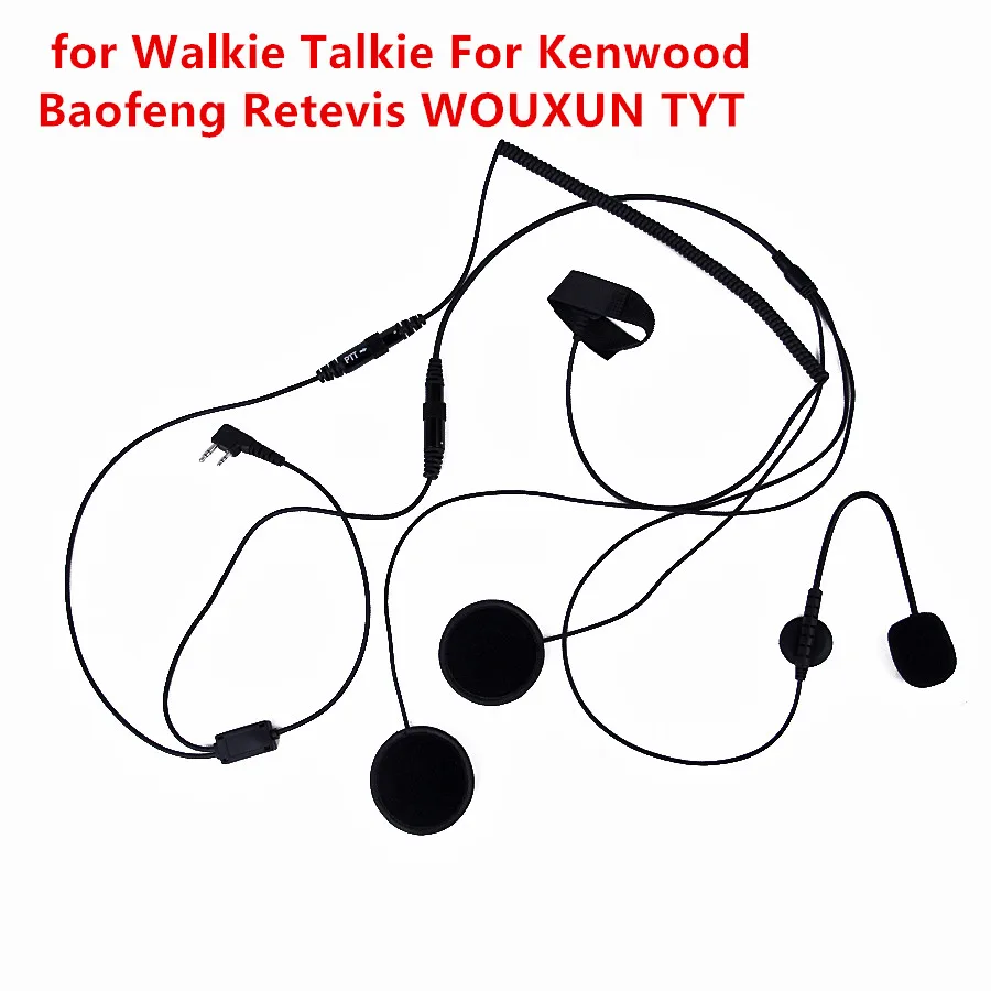 Гарнитура для Kenwood Baofeng Retevis 2 Pin PTT гарнитура рация микрофон мотоциклетного шлема
