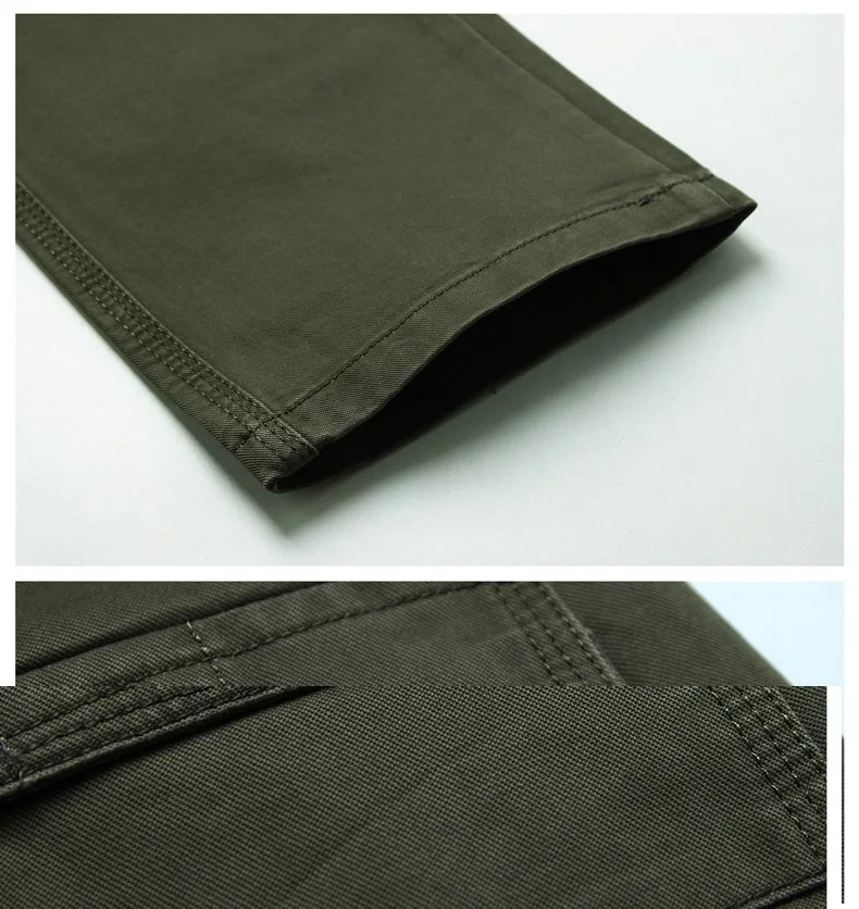 2018 Businessmen Casual Stretch male trousers man long Straight Pure cotton full length pants Black Army Green Khaki plus size | Мужская