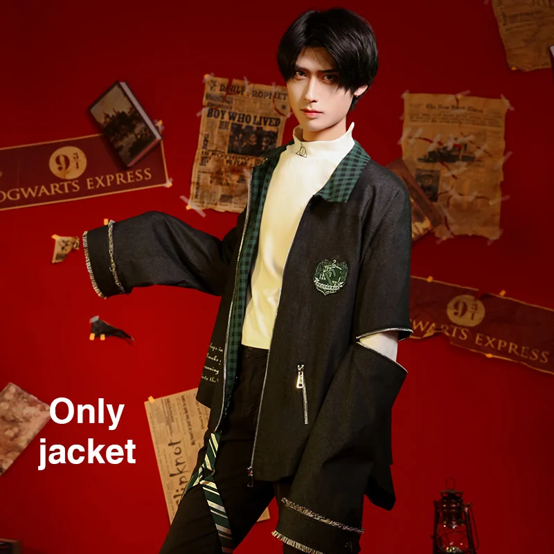 Hufflepuff Косплей шланг шарф Харрис Поттер костюм рубашки Толстовка coleccion куртка плащ для женщин мужские наборы - Цвет: Salazar jacket