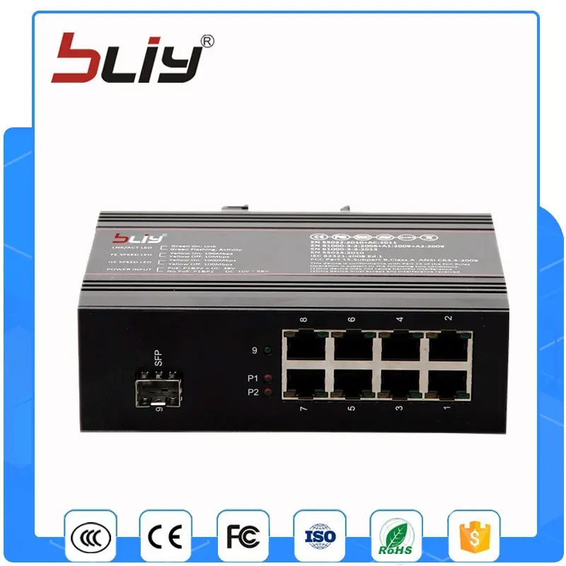 1GX8GP 8 PoE порт Малый управляемым гигабитный коммутатор 134 Вт Power Over Ethernet switch с 1 sfp
